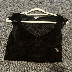 Garage Black Lace Crop top